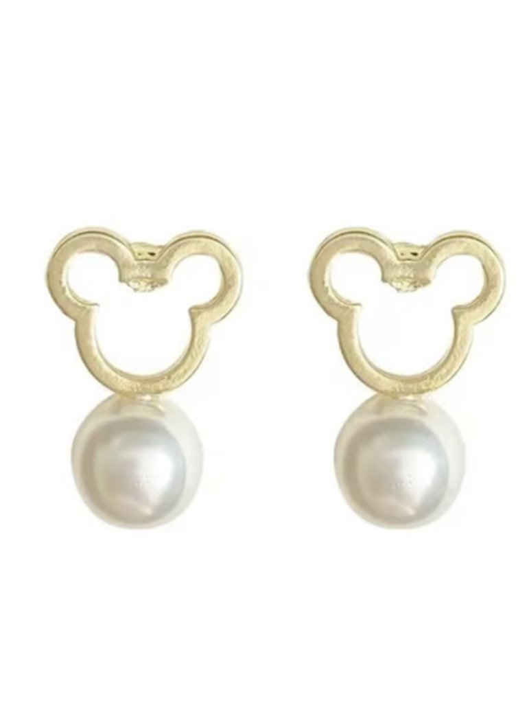 Cute Pearl Minnie Mouse Stud Earrings